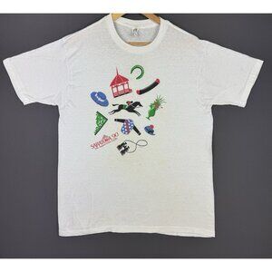 Vintage 1990 Saratoga August Place To Be Promo Rare Single Stitch Shirt Art Logo